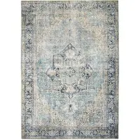FRAAI Tapis vintage - Lugan Bleu Clair | 160x230 cm | Rectangulaire | Tissage plat