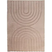 FRAAI Tapis doux à poils longs | Carvy Arches Taupe | 80x150cm | Taupe | Rectangulaire | Tapis