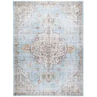 FRAAI Tapis oriental | Leyla Medallion Bleu Clair | 230x330cm | Bleu | Polyester | Rectangulaire