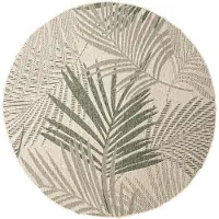 FRAAI Tapis d'extérieur rond | Tiga Palm Vert | Ø 120cm | Vert | Rond | Tapis d'extérieur