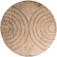 FRAAI Tapis rond à poils longs | Carvy Arches Taupe | Ø 100cm | Taupe | Rond | Tapis