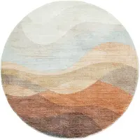 FRAAI Tapis rond moderne | Field Terra Rouge | Ø 200cm | Terracotta | Rond | Tapis