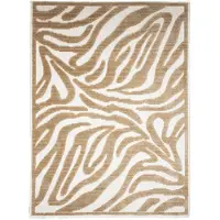 FRAAI Tapis lavable | Dunya Zebra Beige/Blanc | 160x230cm | Beige | Rectangulaire | Tapis