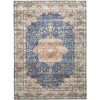 FRAAI Tapis d'intérieur et d'extérieur | kairo Medallion Bleu Foncé/terra | 120x170cm | Bleu | Rectangulaire | Tapis