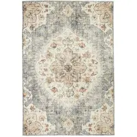 FRAAI Tapis d'extérieur vintage | Santo Mandala Bleu/Gris | 120x170cm | Gris | Rectangulaire | Tapis d'extérieur