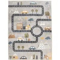 Little Olly Tapis lavable pour enfant | Ravi Road Multicolore | 80x150cm | Multicolore | Rectangulaire | Tapis enfants