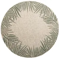 FRAAI Tapis d'extérieur rond | Tiga Edge Vert | Ø 200cm | Vert | Rond | Tapis d'extérieur