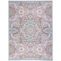 FRAAI Tapis d'extérieur bohème | Vedra Medallion Rose | 80x150cm | Rose | Rectangulaire | Tapis d'extérieur