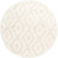 FRAAI Tapis scandinave rond | Lova Diamond Crème | Ø 160cm | Crème | Rond | Tapis