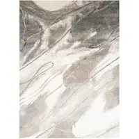 FRAAI Tapis abstrait lavable | Misha Lines Crème/Gris | 280x380cm | Gris | Polyester | Rectangulaire