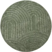 FRAAI Tapis rond scandinave | Lova Arches Vert | Ø 240cm | Vert | Polyester | Rond