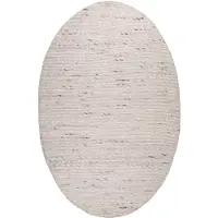 NATURL. Tapis en laine de forme irrégulière | Feline Blanc/Chiné | 152x245cm | Crème | Laine | Ovale