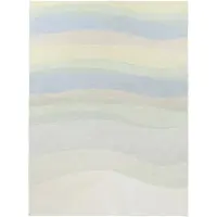 FRAAI Tapis géométrique – Swing Waves Bleu/Vert | 160x230cm | Bleu | Rectangulaire | Tapis