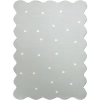 Little Olly Tapis lavable | Cloudy Dots Menthe | 120x170cm | Vert | Polyester | Ondulé