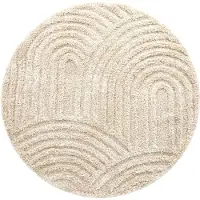 FRAAI Tapis rond scandinave | Lova Arches Beige | Ø 160cm | Beige | Rond | Tapis