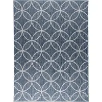 FRAAI Volero - Tapis d'extérieur géométrique – Faro Ripple Blue - 80x150cm