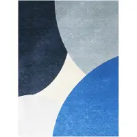 FRAAI Tapis géométrique – Swing Circles Bleu | 120x170cm | Bleu | Rectangulaire | Tapis