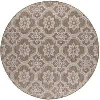 FRAAI Tapis d’extérieur rond – Rio Flower Beige | Ø 160cm | Beige | Rond | Tapis