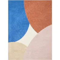 FRAAI Tapis géométrique – Swing Circles Bleu/Rose | 160x230cm | Bleu | Rectangulaire | Tapis