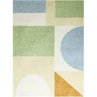 FRAAI Tapis géométrique – Swing Shapes Bleu/Vert | 160x230cm | Bleu | Polyester | Rectangulaire