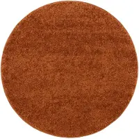NATURL. Tapis rond à poils longs – Wish Terracotta | Ø 80cm | Terracotta | Rond | Tapis