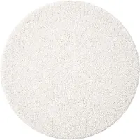 NATURL. Tapis Rond Fluffy – Bobby Blanc | Ø 80cm | Blanc | Rond | Tapis