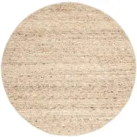 NATURL. Tapis en laine rond | Feline Taupe/Chiné | Ø 200cm | Taupe | Rond | Tapis