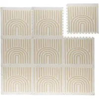 Little Olly Tapis puzzle en mousse | Alfie XL Grid Beige | 180x180cm | Beige | Rectangulaire | Tapis enfants