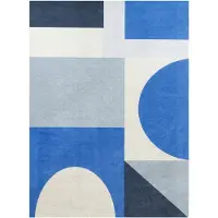 FRAAI Tapis géométrique – Swing Shapes Bleu | 160x230cm | Bleu | Polyester | Rectangulaire
