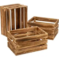 Relaxdays 3 caisses bois (3x, 30 x 40 x 25 cm)