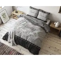 Merkloos Solidchoice - Ensemble de literie True Dreams, 200 x 200 cm + 2 taies d'oreiller, gris