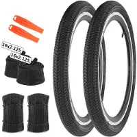 Merkloos Jeu de 2 pneus pour vélo enfant - 16 x 2,125 - avec chambres à air - Fabriqués en caoutchouc de haute qualité - Pression maximale : 35 psi - Durables et stables - Pneus pour vélo