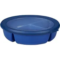 Mepal - Multikom Cirqula freshness box - Bol bento à 3 compartiments - 250 ml, 250 ml & 500 ml - Rond - Bleu vif
