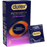 Durex Intensity - préservatifs sans latex extra lubrifiés (boîte de 8)