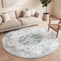 FRAAI Tapis rond vintage | Lago Gris | Ø 280cm | Gris | Rond | Tapis