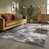 FRAAI Tapis moderne | Strong Gris/Terracotta | 200x290cm | Gris | Rectangulaire | Tapis