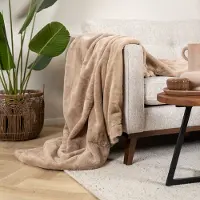 NATURL. Plaid lavable | Otis Taupe | 170x200cm | Taupe | Polyester | Rectangulaire