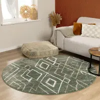 FRAAI Tapis berbère rond | Blend Diamond Vert | Ø 100cm | Vert | Rond | Tapis