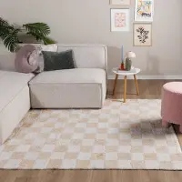 FRAAI Tapis rétro | Gambit Crème/Blanc | 140x200cm | Blanc | Rectangulaire | Tapis