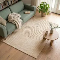 FRAAI Tapis scandinave | Charm Curves Beige | 120x170cm | Beige | Rectangulaire | Tapis