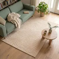 FRAAI Tapis scandinave | Charm Waves Beige | 80x150cm | Beige | Rectangulaire | Tapis