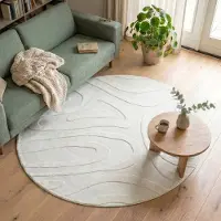 FRAAI Tapis scandinave rond | Charm Shapes Blanc | Ø 120cm | Blanc | Rond | Tapis