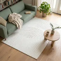 FRAAI Tapis scandinave | Charm Curves Blanc | 160x230cm | Blanc | Rectangulaire | Tapis