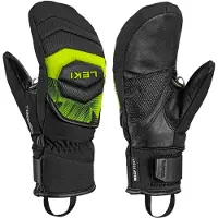 LEKI - Gants de ski chauds et imperméables - WCR Core TR Junior Mitt Black/Neon Yellow en Softshell - Taille Enfant 7 - Noir