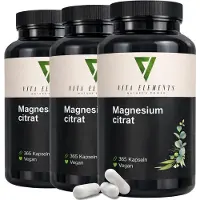 IK-Handelsgruppe Vita Elements Citrate de Magnésium Premium Lot de 3 365 Gélules Biodisponibilité Complément Alimentaire