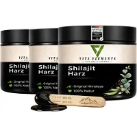 IK-Handelsgruppe Vita Elements Résine de Shilajit Lot de 3 50g Acide Fulvique Minéraux Vitalité Complément Alimentaire