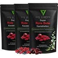 IK-Handelsgruppe Vita Elements Comprimés à croquer Betterave Lot de 3 60 pièces OPC Nitrate Endurance Complément Alimentaire
