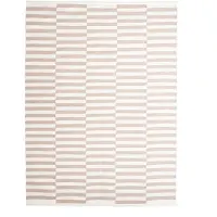 FRAAI Tapis en coton | Dazzle Blocks Beige/Blanc | 160x230cm | Blanc | Rectangulaire | Tapis