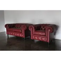AEA Canapé Chesterfield Coussin 2+1 Places Meuble Rembourré Canapés