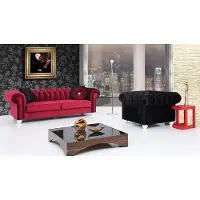 AEA Set Di Divani A 2 Pezzi 3+1 Posti Divano In Pelle Chesterfield In Velluto Tessile
